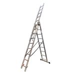 Драбина алюмінієва трисекційна GTM KME309 3x9 сходинок 2.45-5.69м (KME309) (39946)