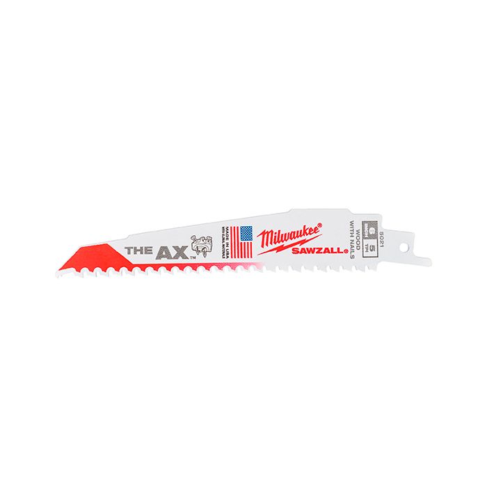 Полотно для сабельной пилы Milwaukee Sawzall THE AX по дереву/гвозд L=150 5 шт (48005021)