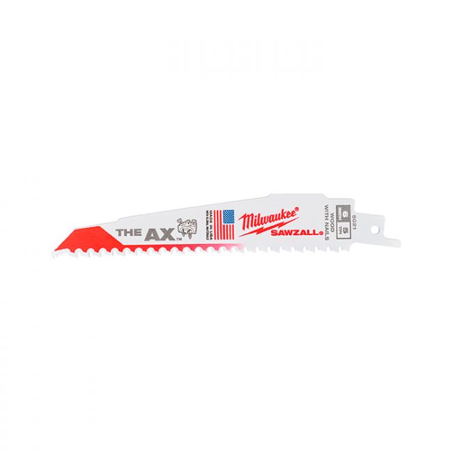 Полотно для сабельной пилы Milwaukee Sawzall THE AX по дереву/гвозд L=150 5 шт (48005021)