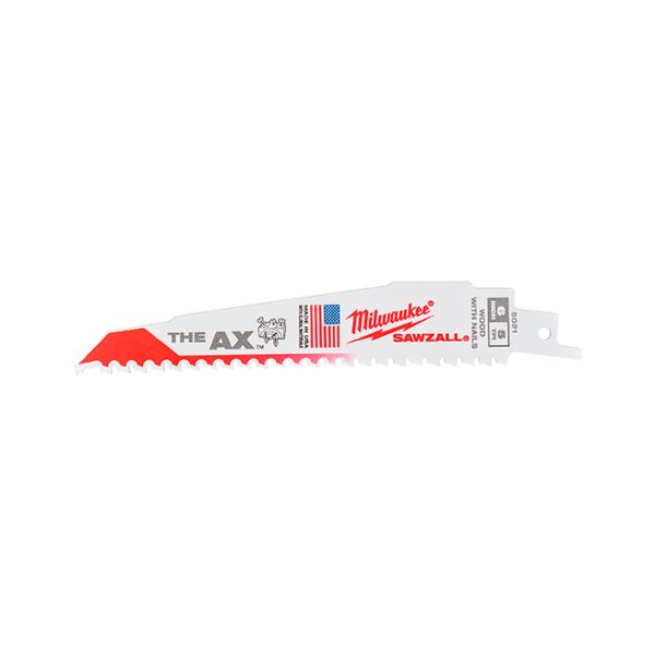 Полотно для сабельной пилы Milwaukee Sawzall THE AX по дереву/гвозд L=230 5ш (48005026)