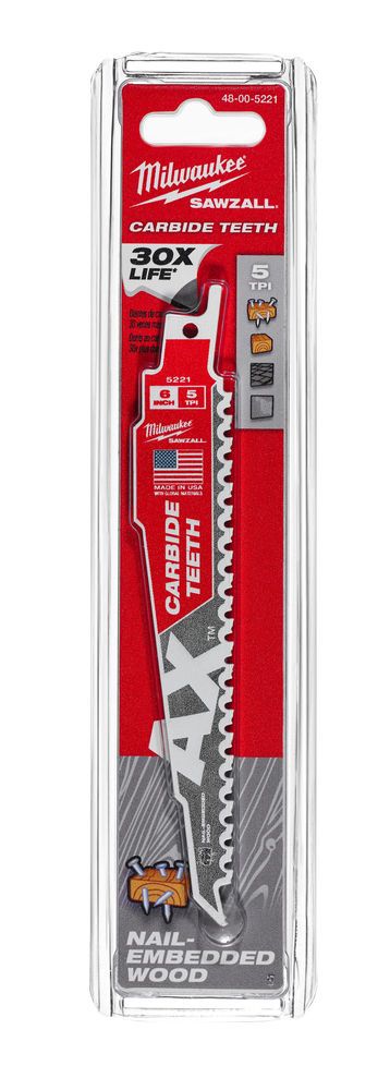 Полотно для сабельной пилы Milwaukee TСT AX 150 мм (48005221)