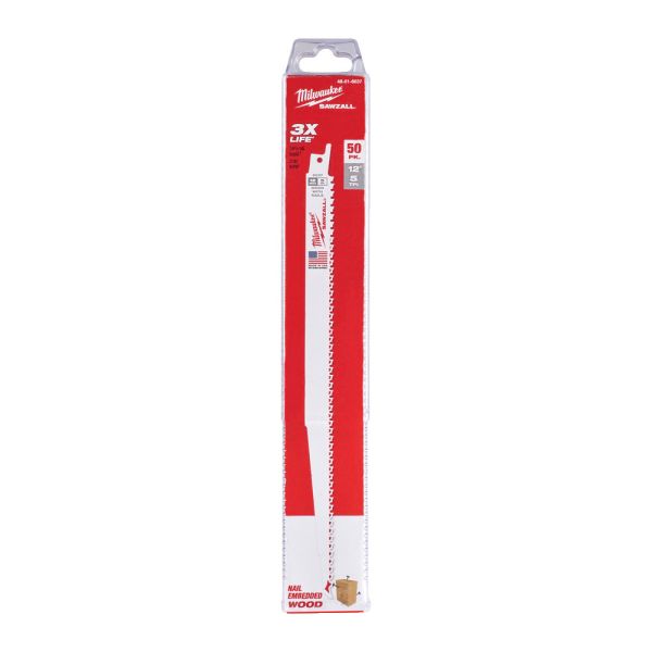 Полотно для шабельних пил FANG TIP THIN KERF MILWAUKEE, 300х5,0мм, (50шт), (деревина з цвяхами) (48016037)