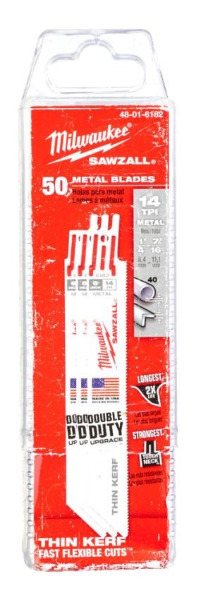 Полотно для шабельних пил THIN KERF MILWAUKEE, 150х1,8мм, (50шт), (метал) (48016182)