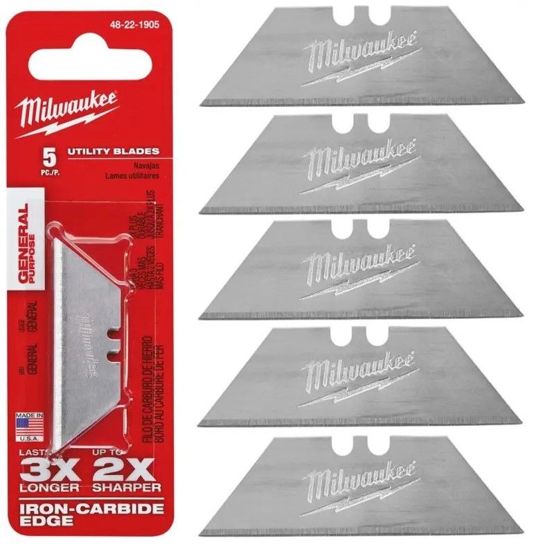 Леза змінні трапецієподібні універсальні MILWAUKEE, (5шт) (48221905)