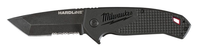 Ніж складний HARDLINE Serrated MILWAUKEE з серейторним лезом 75мм (48221998)