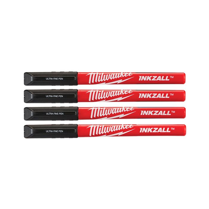 Набір маркерів INKZALL Fine Tip MILWAUKEE, супертонких чорних, (4шт) (48223164)
