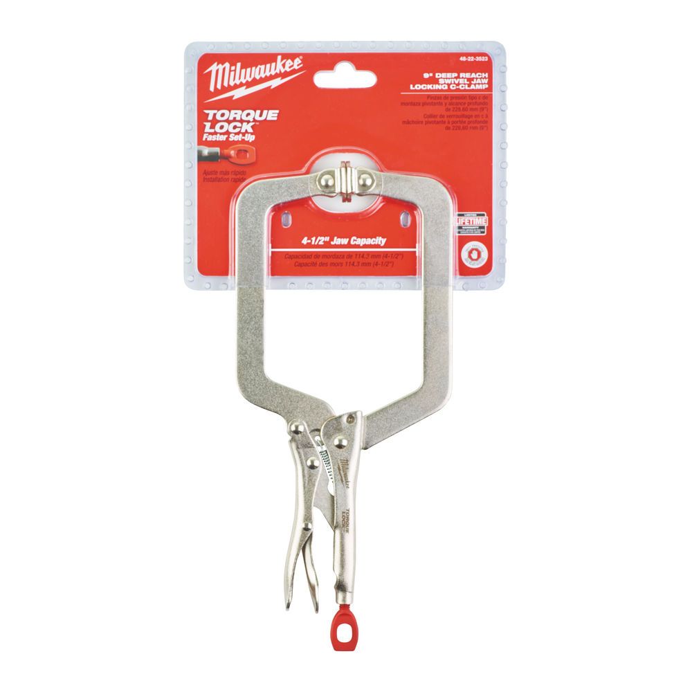 Затискач-струбцина тип С Torque Lock MILWAUKEE, 88х114мм (шарнірні губки), 230мм (48223523)