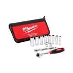 Трещотка Milwaukee 3/8" с набором головок 12 шт. (48229001)