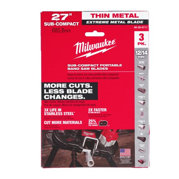 Полотно для стрічкових пил Bi-Metal PREMIUM MILWAUKEE, 687,57х2,1/1,8мм, (4-8мм товщина стінки), (3шт) (48390711)