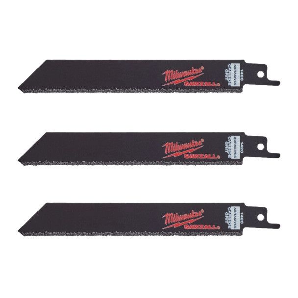 Полотно для шабельних пил Carbide Grit MILWAUKEE, 150мм, (3шт) (чавун, абразивні матеріали, фіберглас) (48471420)