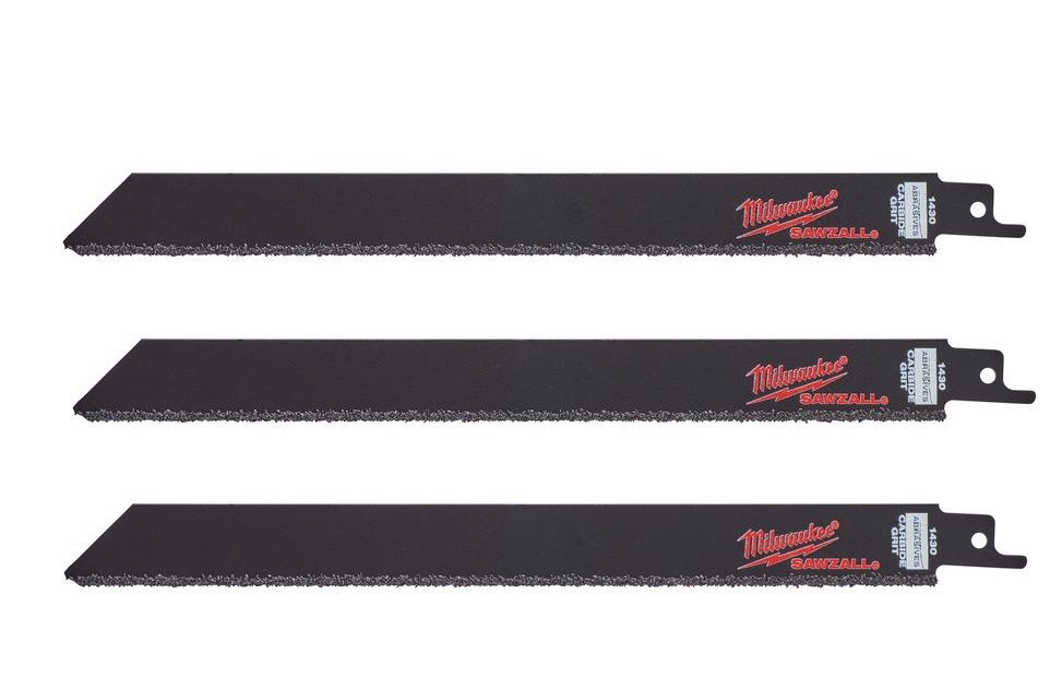 Полотно для шабельних пил Carbide Grit MILWAUKEE, 230мм, (3шт) (чавун, абразивні матеріали, фіберглас) (48471430)