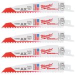 Полотно для шабельних пил AX FANG TIP MILWAUKEE, 150х5,0мм, (5шт), (деревина з цвяхами) (48475021)