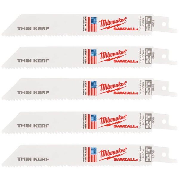 Полотно для шабельних пил THIN KERF MILWAUKEE, 150х3,1/2,1мм, (5шт), (універсальні) (48475091)