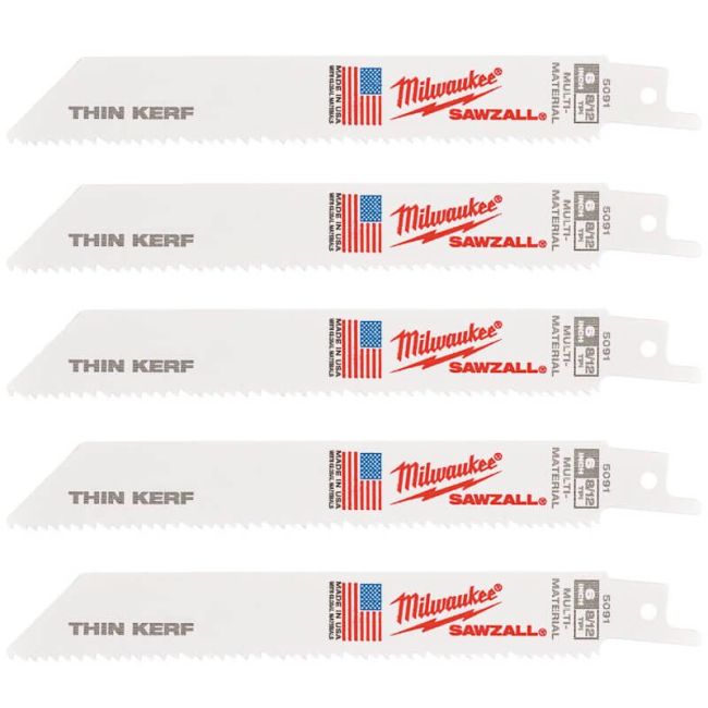 Полотно для шабельних пил THIN KERF MILWAUKEE, 150х3,1/2,1мм, (5шт), (універсальні) (48475091)