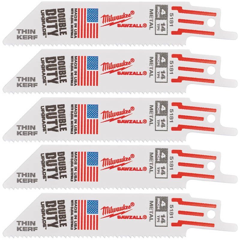 Полотно для шабельних пил THIN KERF MILWAUKEE, 100х1,8мм, (5шт), (метал) (48475181)