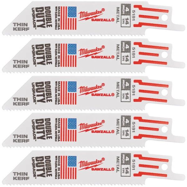 Полотно для шабельних пил THIN KERF MILWAUKEE, 100х1,8мм, (5шт), (метал) (48475181)
