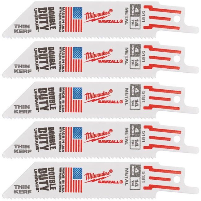 Полотно для шабельних пил THIN KERF MILWAUKEE, 100х1,8мм, (5шт), (метал) (48475181)