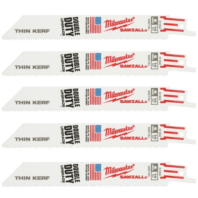 Полотно для шабельних пил THIN KERF MILWAUKEE, 150х1,8мм, (5шт), (метал) (48475182)