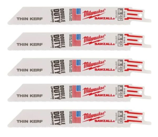 Полотно для шабельних пил THIN KERF MILWAUKEE, 150х1,0мм, (5шт), (метал) (48475186)
