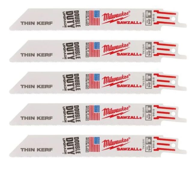 Полотно для шабельних пил THIN KERF MILWAUKEE, 150х1,0мм, (5шт), (метал) (48475186)