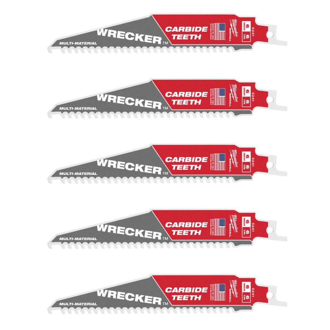 Полотно для шабельних пил WRECKER CARBIDE MILWAUKEE, 150х4,2мм, (5шт), (мультіматеріал) (48475541)