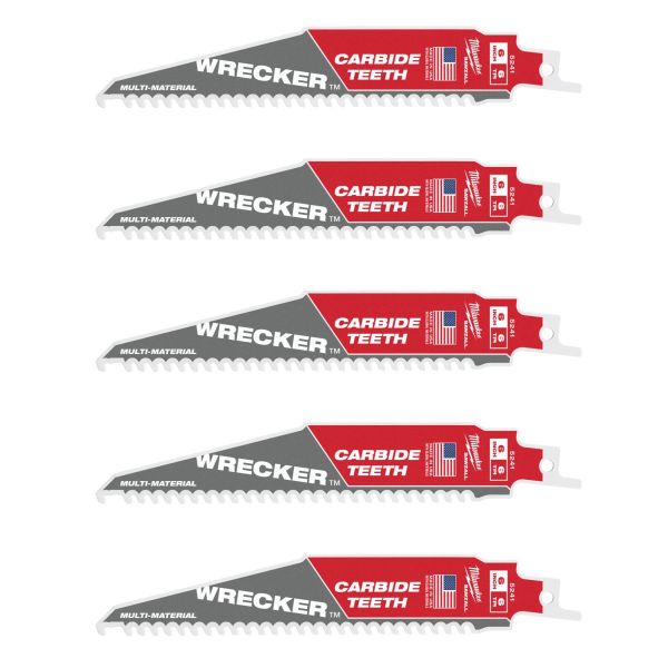 Полотно для шабельних пил WRECKER CARBIDE MILWAUKEE, 150х4,2мм, (5шт), (мультіматеріал) (48475541)