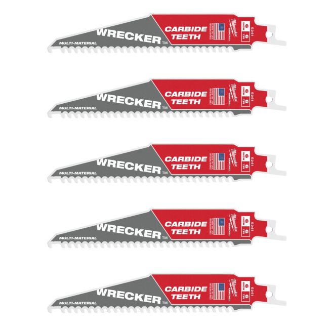 Полотно для шабельних пил WRECKER CARBIDE MILWAUKEE, 150х4,2мм, (5шт), (мультіматеріал) (48475541)