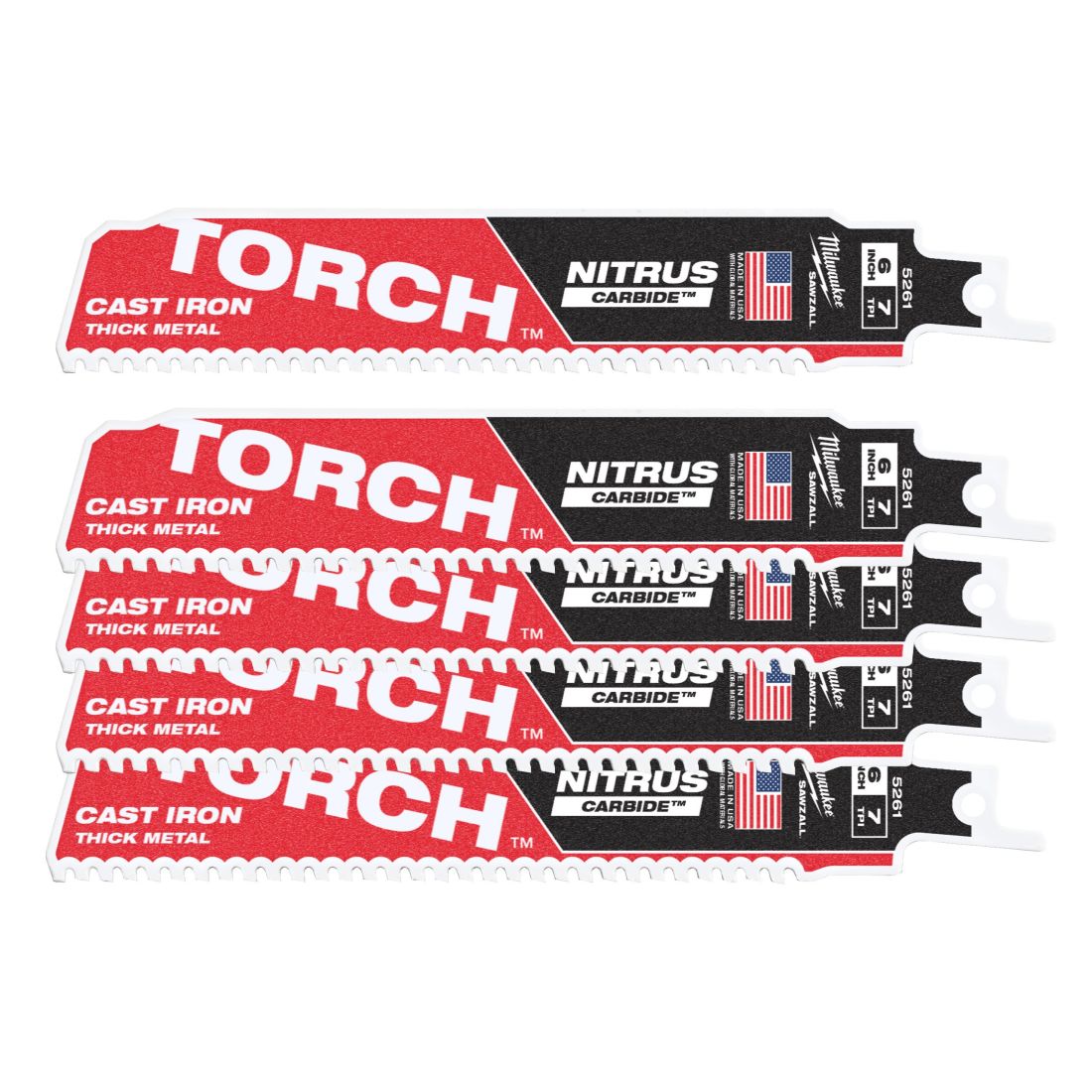 Полотно для шабельних пил TORCH CARBIDE NITRUS MILWAUKEE, 150х3,1мм, (5шт), (метал) (48475561)