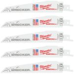 Полотно для шабельних пил WRECKER MILWAUKEE, 150х3,6/2,3мм, (5шт), (метал, деревина з цвяхами) (48475701)