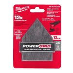 Сітка шліфувальна PG Mesh HL MILWAUKEE, 67х92мм, зерно 220, (12шт+подкладка) (для M12 FDSS) (48805220)