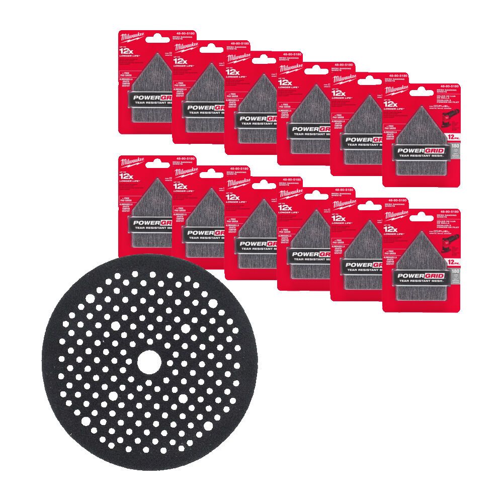 Сітка шліфувальна PG Mesh HL MILWAUKEE, 67х92мм, зерно 220, (12шт+подкладка) (для M12 FDSS) (48805220)