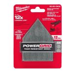 Сітка шліфувальна PG Mesh HL MILWAUKEE, 67х92мм, зерно 400, (12шт+подложка) (для M12 FDSS) (48805400)