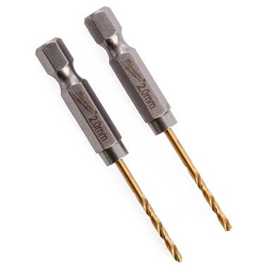Свердло по металу RedHEX SHOCKWAVE™ HSS-TiN MILWAUKEE, діаметр 2,0х59,5х17мм, (2шт) (48894703)