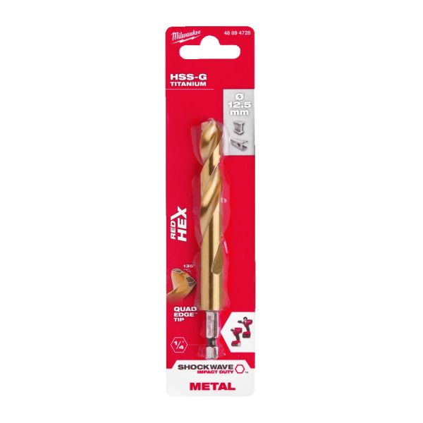 Сверло по металлу Milwaukee RedHEX HSS-G TiN 12,5 мм (48894728)