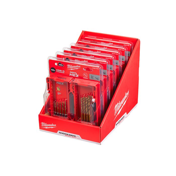 Набор сверл по металлу Milwaukee RedHEX HSS-G TiN, 10 шт. (48894759)
