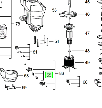 Комплект щіток вугільних для K850S MILWAUKEE (4931472073)