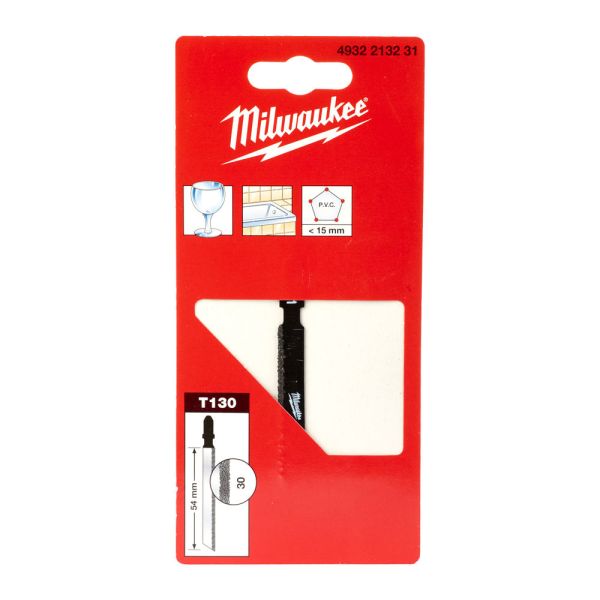 Полотно для лобзиків T130 Coarse grit MILWAUKEE, 54мм, зерно 30, (чавун) (4932213231)