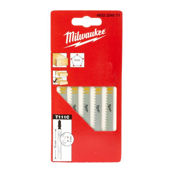 Полотно для лобзика Milwaukee T111C L=75 по дереву 5 шт (4932254071)