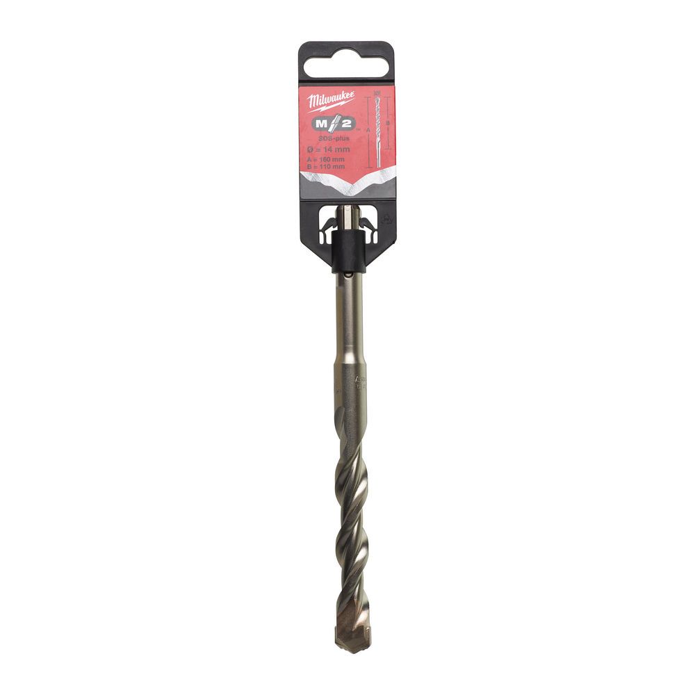 Бур SDS-PLUS M2 MILWAUKEE, діаметр 14,0х160х110мм (4932307078)