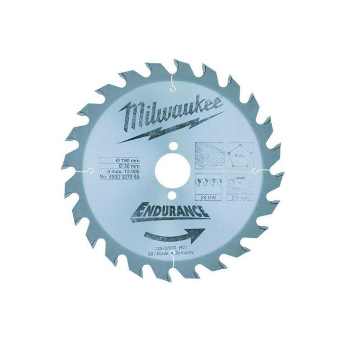 Диск для циркулярных пил по дереву Milwaukee WCSB 190 x 30 x 24 (1шт) (4932327969)