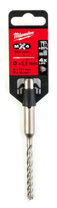 Бур SDS-PLUS MX4 MILWAUKEE, діаметр 5,5х115х50мм (4932352009)
