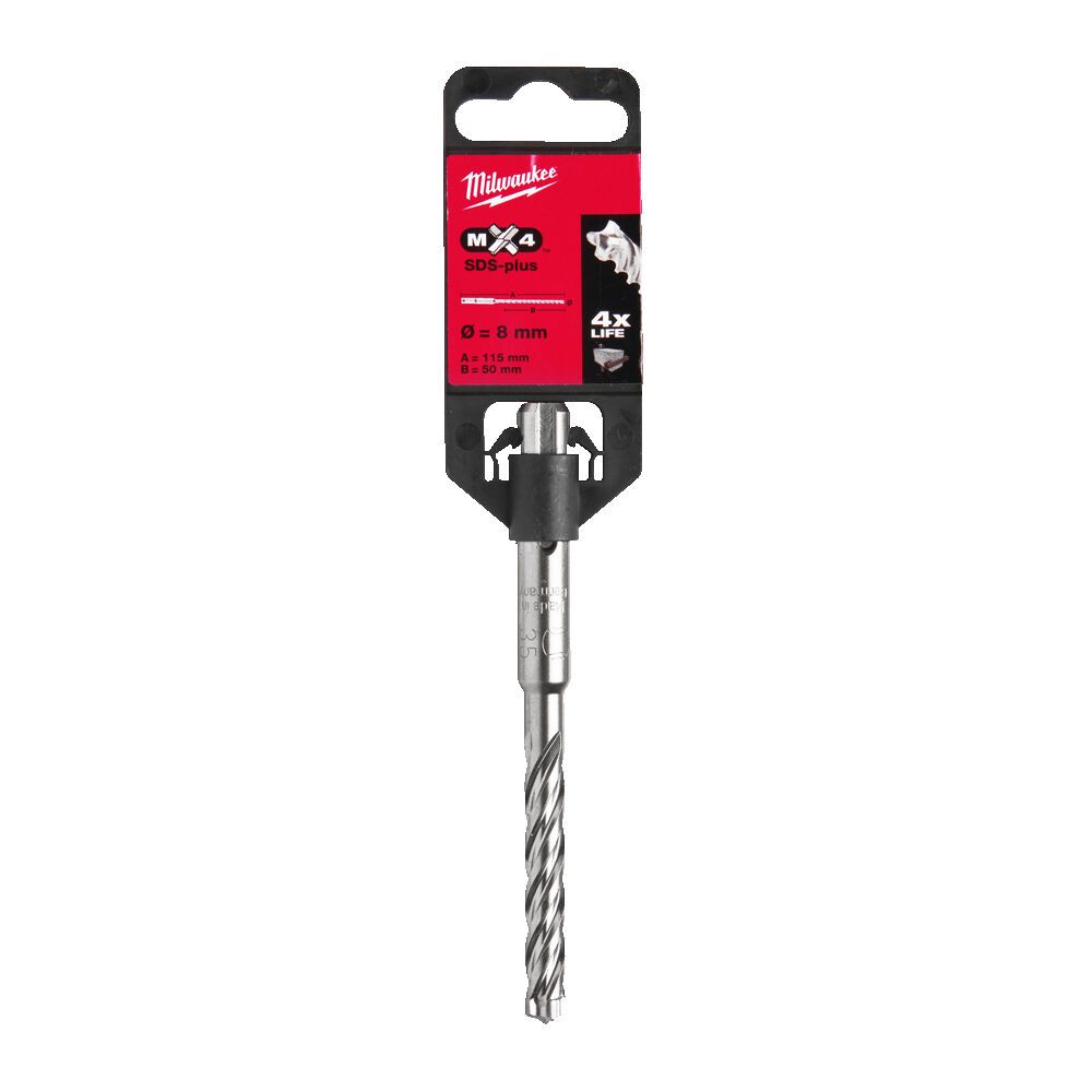 Бур Milwaukee SDS Plus MX4 8Х115Х50 мм, 1 шт. (4932352021)