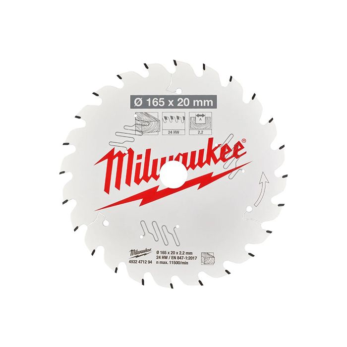 Диск для циркулярных пил по дереву Milwaukee WCSB 165 x 20 x 24 (1шт) (4932352131)