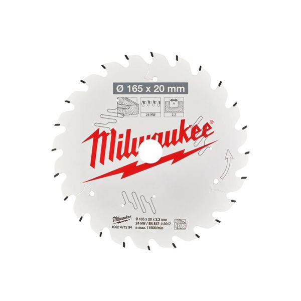 Диск для циркулярных пил по дереву Milwaukee WCSB 165 x 20 x 24 (1шт) (4932352131)