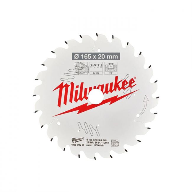 Диск для циркулярных пил по дереву Milwaukee WCSB 165 x 20 x 24 (1шт) (4932352131)