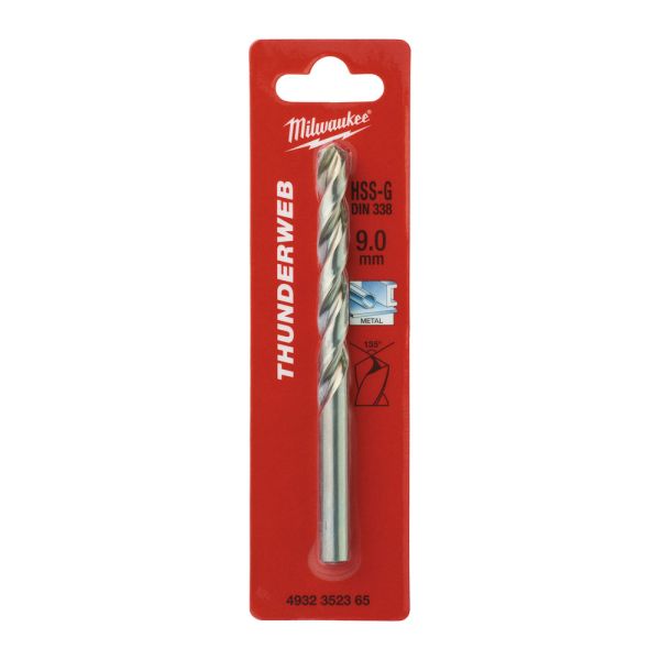 Свердло по металу THUNDERWEB HSS-G MILWAUKEE DIN338, діаметр 9,0x125х81мм (4932352365)