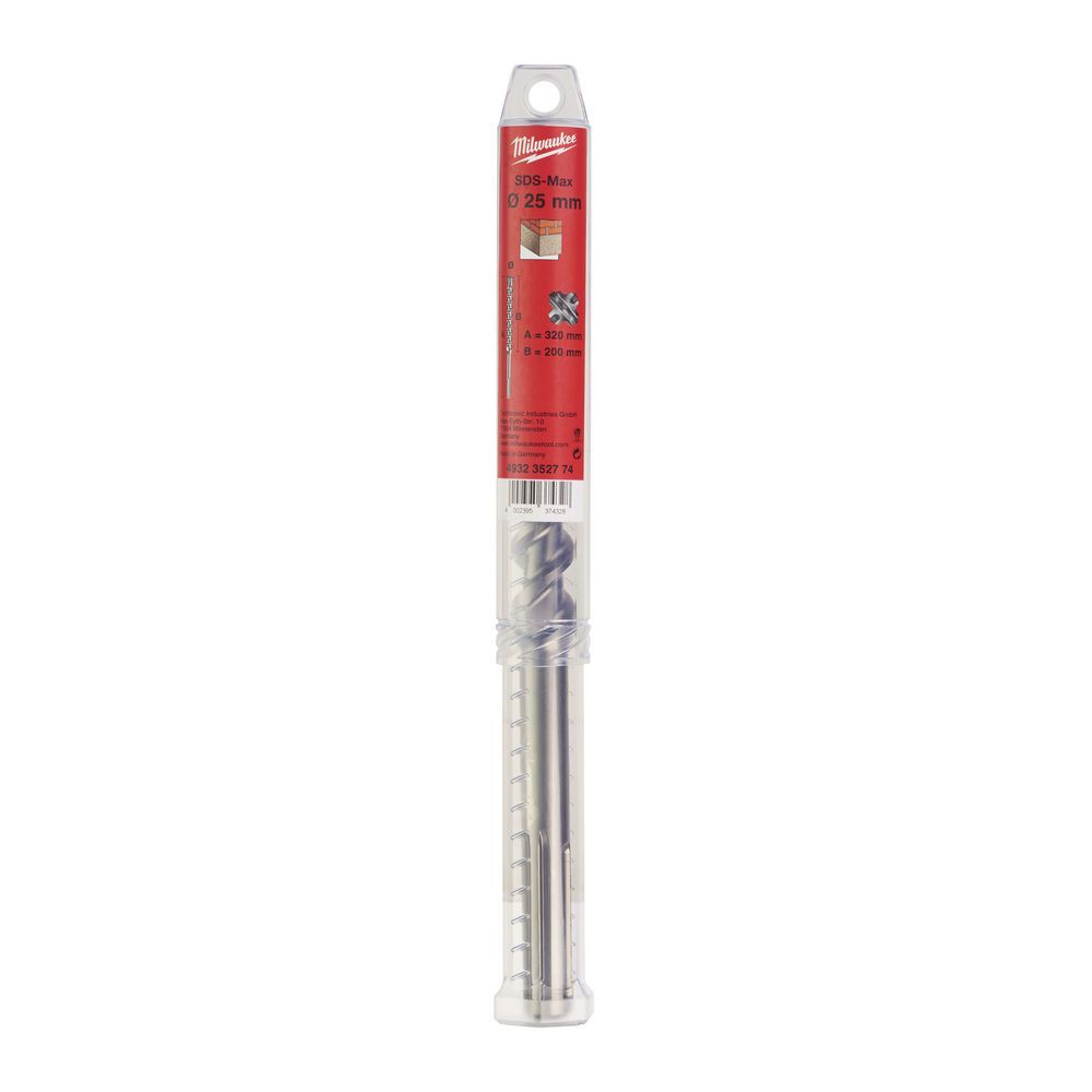 Бур SDS-MAX MX4 MILWAUKEE, діаметр 25,0х320х200мм (4932352774)