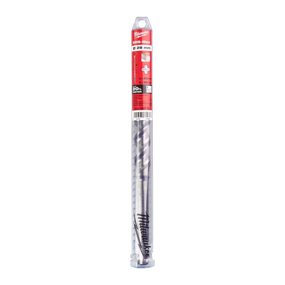 Бур SDS-MAX MX4 MILWAUKEE, діаметр 28,0х370х250мм (4932352778)