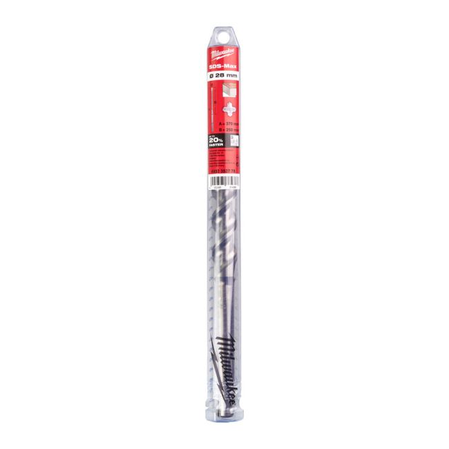 Бур SDS-MAX MX4 MILWAUKEE, діаметр 28,0х370х250мм (4932352778)