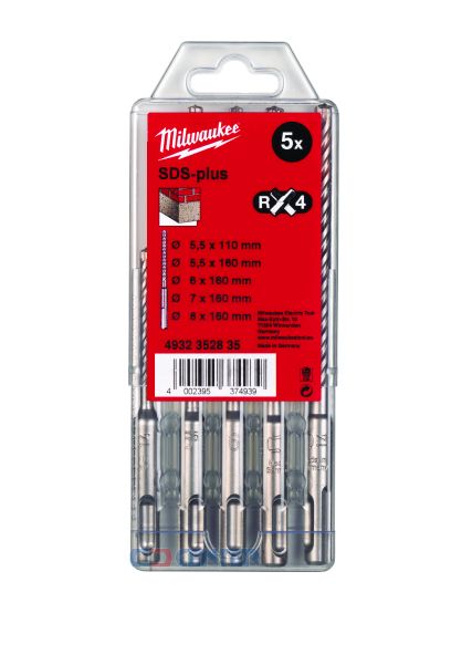 Набір бурів SDS-PLUS с 4-мя кромками що ріжуть MILWAUKEE 4932352835 (4932352835)